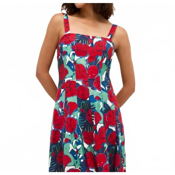 NEW MARIE OLIVER dixon midi dress in red - Picture 4 of 4